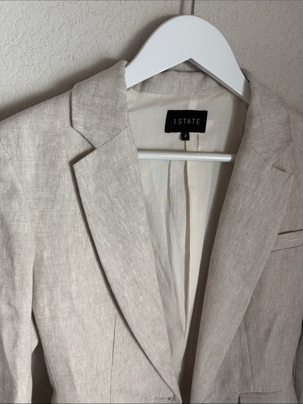 1. State Neutral Linen-Blend Blazer in Beige